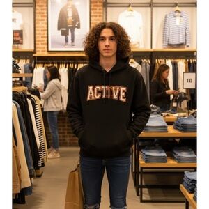 Active USA Kids Black Hoodie